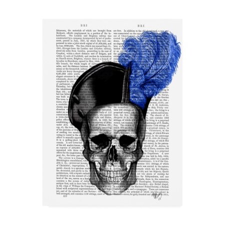 Fab Funky 'Skull With Blue Hat' Canvas Art,24x32